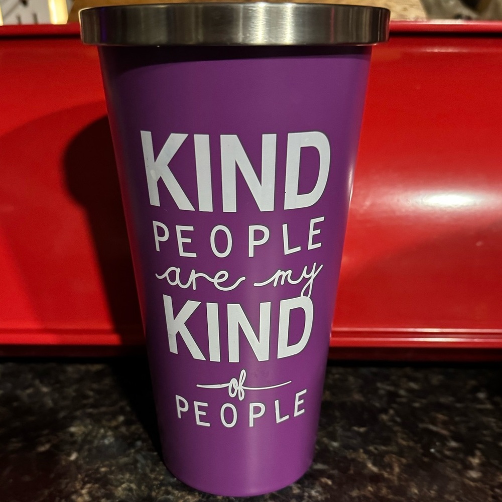 Purple Insulated Tumbler with Inspirational Quote